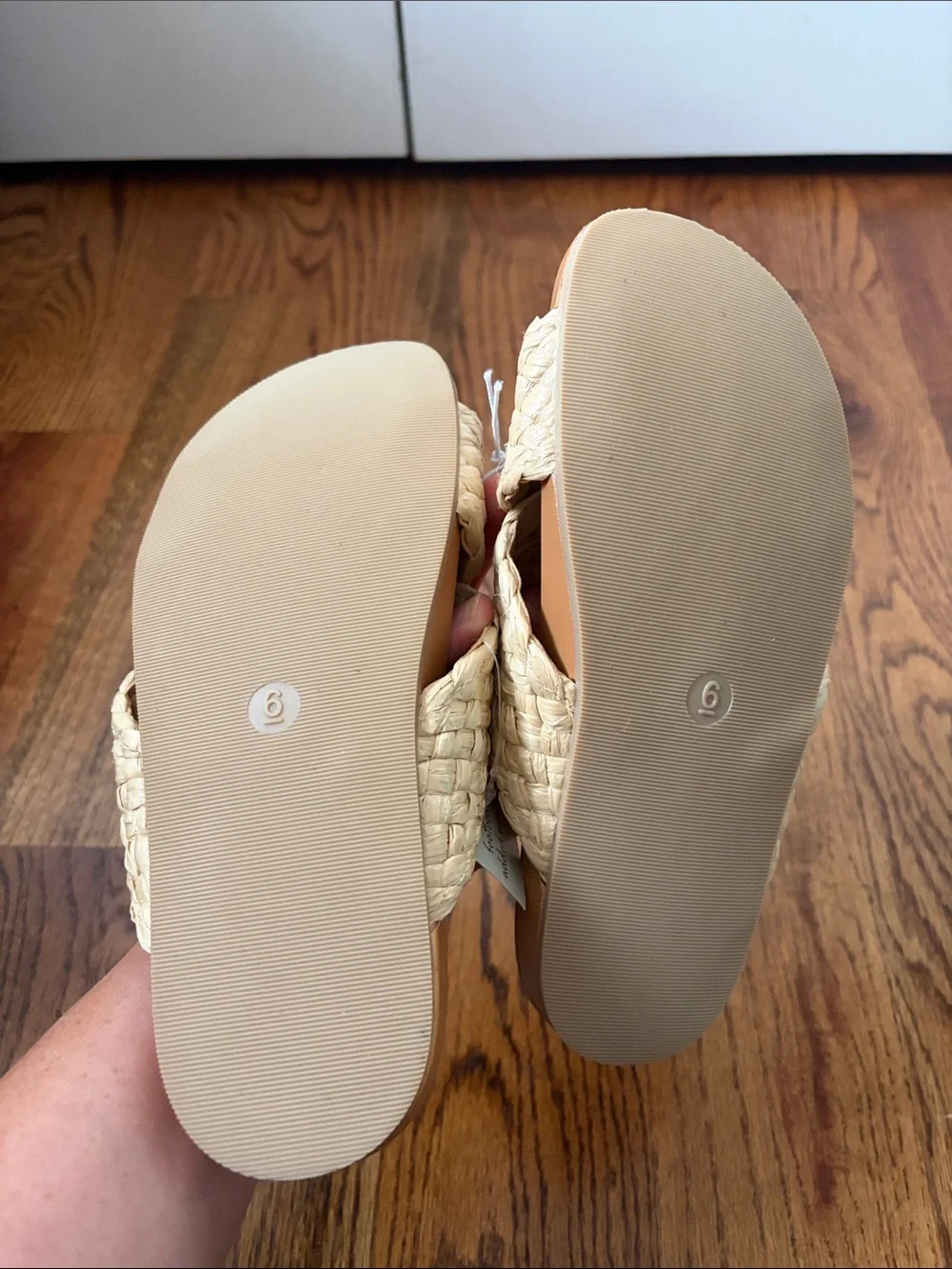a new day Braided Crystal-Accent Slide Sandals in Natural Size 6 New